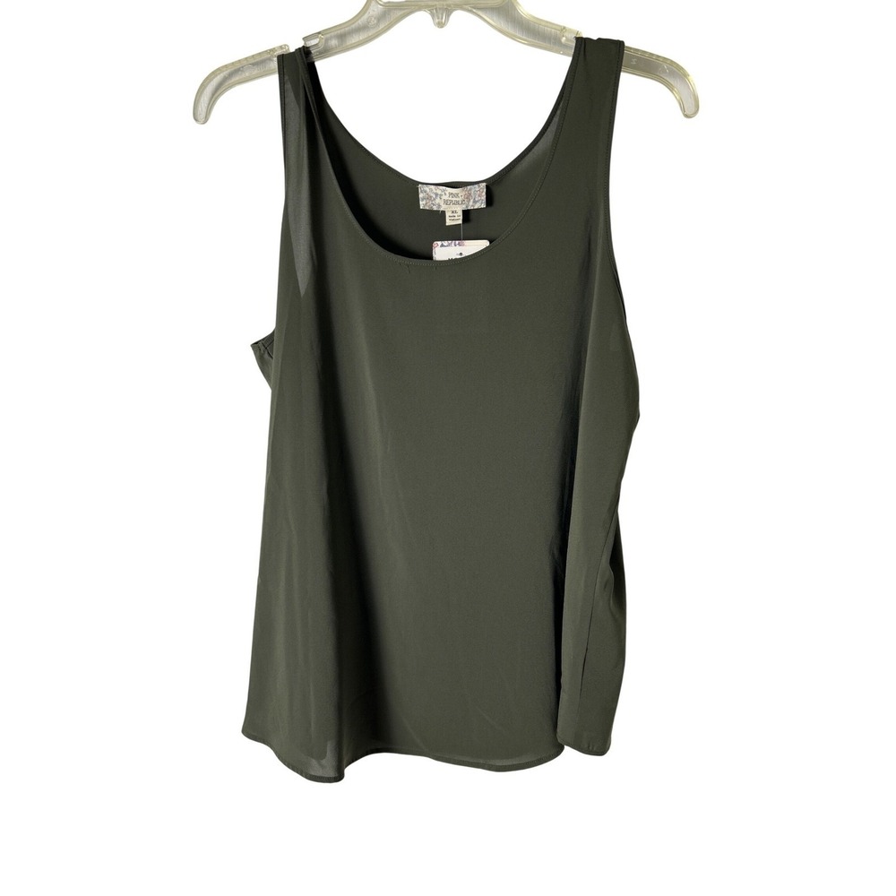 Pink Republic Forest Green Scoop Neck Sleeveless Tank Top XL PF525924SKL